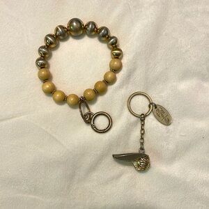 Gold hoop for keys with golden snitch attachable key chain